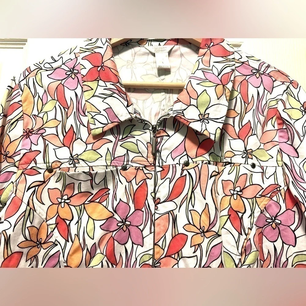 Christopher & Banks floral zip-up blazer - Picture 4 of 9